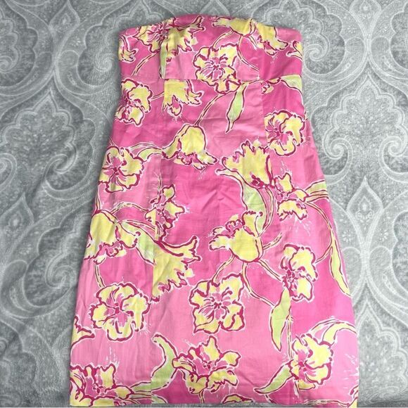 Lilly Pulitzer Franco Strapless Hotty Pink Daylily Tie Back - Picture 3 of 5